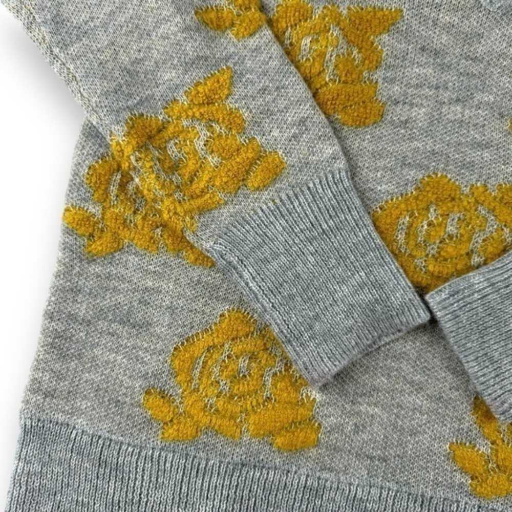 Greige Womens Sweater Size Small Grey Mustard Artsy Granny Indie Gilmore Girls - Picture 4 of 8